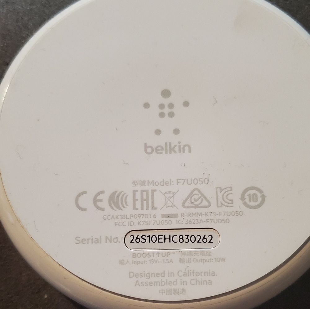 Belkin wireless flat charger